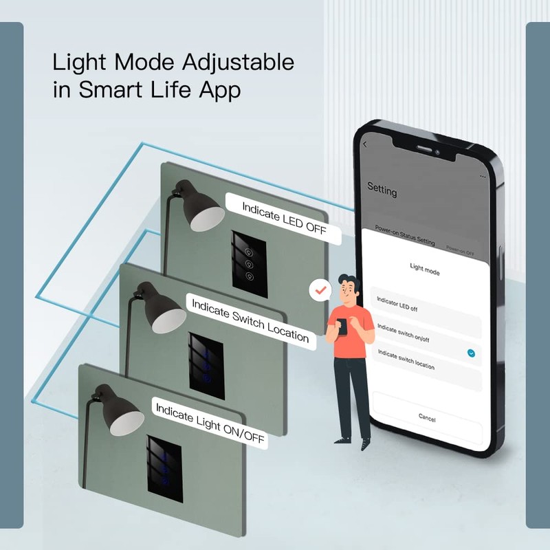 MOES Triple Dimmer Switch for LED Lights, Full Range Dimming,