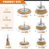 POLIWELL 24 Pack Wire Wheel Brush for Drill, Carbon Steel