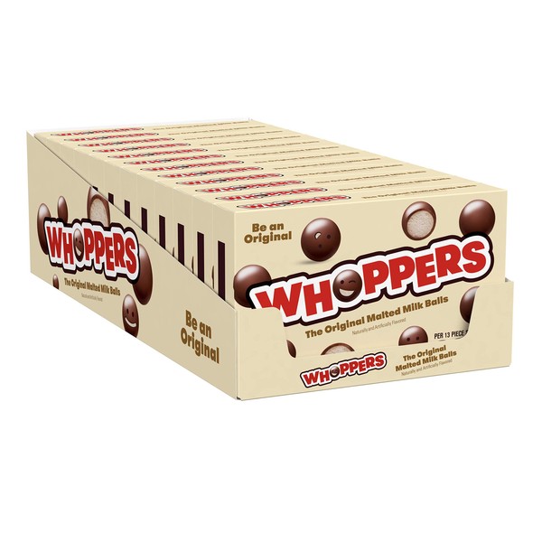 WHOPPERS Malted Milk Balls Candy, Movie Snack, 5 oz Boxes (12 Count)