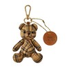 Miki House Charm 16-1659-680 Keyring, Keychain, Plush, Bear, Checked, beige
