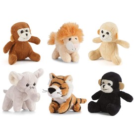 Living Nature Soft Toy Gift Bundle - 6 Pack of Jungle Buddies, Various (9cm)