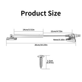 4 x Gas Struts for Heavy lid Gas Lift Struts, 100N Gas Strut Hinges, Slow Down Lid Stay Gas Spring Struts, Soft Close Hinges Lift Stay Support Damper for Kitchen Cabinet Cupboard Door Toy Box Hinges