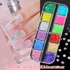 6 Boxes Mini Nail Rhinestones Pearls Kit,1-2mm Flatback Multicolor Transparent