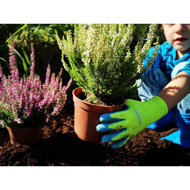 FUZZIO 3 Pairs (3 Colours) Children's Work Gloves Latex Protective