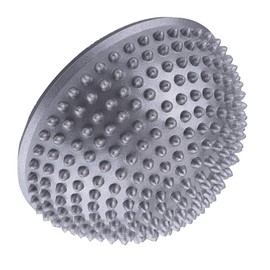 Yctze Inflatable PVC Half Yoga Balls for Foot Massages, Fitness Balance Trainer with Spiky Massage Points for Foot Wakers and Training Exercises (Silver)