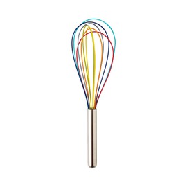 RSVP International Endurance Silicone Large Ball Whisk, Safe for Non-Stick Cookware, All-Purpose Wide Kitchen Whisk Whipping Egg Whites, Custards, Mixing Batters & Sauces, Rainbow, 11.75x3.25-Inch