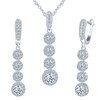 MICMIF Round Zirconia Jewellery Sets Silver 925 Necklace and Earrings