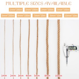 JeogYong 3mm Jute Twine String 656 Feet Natural Thick Garden Twine for Crafts, Hemp Twine for Outdoor, Gardening, Gift Wrapping, Plants, Packing Materials (Brown)