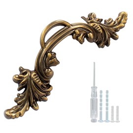 Biaungdo 12 Pcs Vintage Cabinet Pulls Handles, Shabby Chic Drawer Handles European Style Dresser Pulls Vintage Antique Furniture Handles for Dresser Drawer(2-1/2 Inch Hole Center, Bronze)