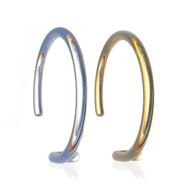 Fake Nose Ring Hoop Set Of 2-925 Silver & Gold Filled Faux Nose Jewelry Bundle - 20 Gauge No Piercing Needed Nose Rings - Plain Nose Rings Pack