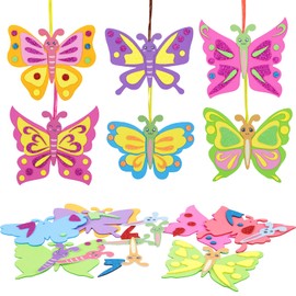 LAMEK 12 Sets Butterfly Craft Set Children Creative Craft Craft Set for Crafts Party Bag Gift for Children's Birthday Spring Summer School Enrolment