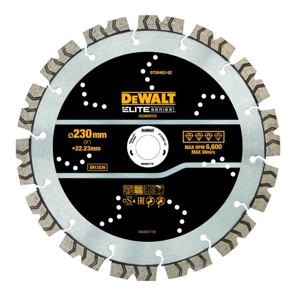 Dewalt DT20462 ELITE Diamond Segmented Wheel 230mm x 22.23mm