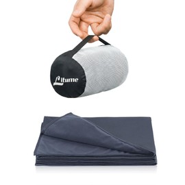 Litume 170 x 122 cm Soft Disaster Preparedness Airplane Travel Blanket with Foldable Design and Exclusive Storage Pouch, Perfect for Train, Camping, Backpacking and Travel, Made in Taiwan