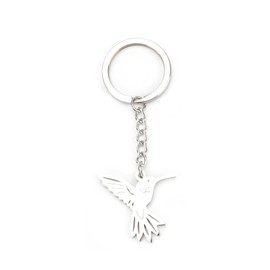 Tranbath Stainless Steel Keyring with Cute Little Bird, Personally Design, Gift for Women, Girlfriends, Perfect for Birthdays and Holidays, Silver2, S