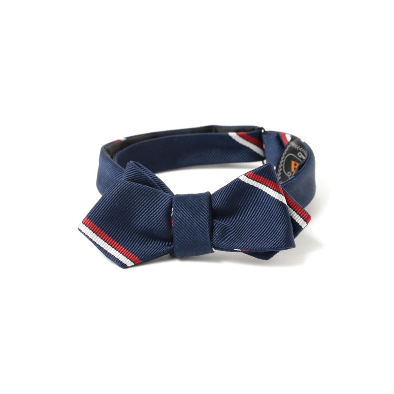 Beams Plus Men's Necktie, Wide Regimental Bowtie, navy