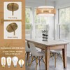 Boho Rattan Chandelier, 19.7" Large Boho Pendant Light with Fabric
