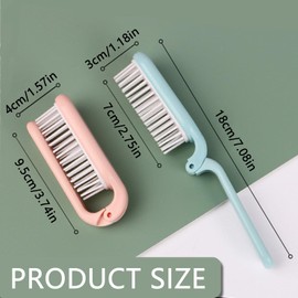 2Pcs Double Headed Anti-static Pocket Hairbrush Lightweight Folding Hair Brush Compact Travel Hair Brush Mini Foldable Pocket Brush for Girls Women Men