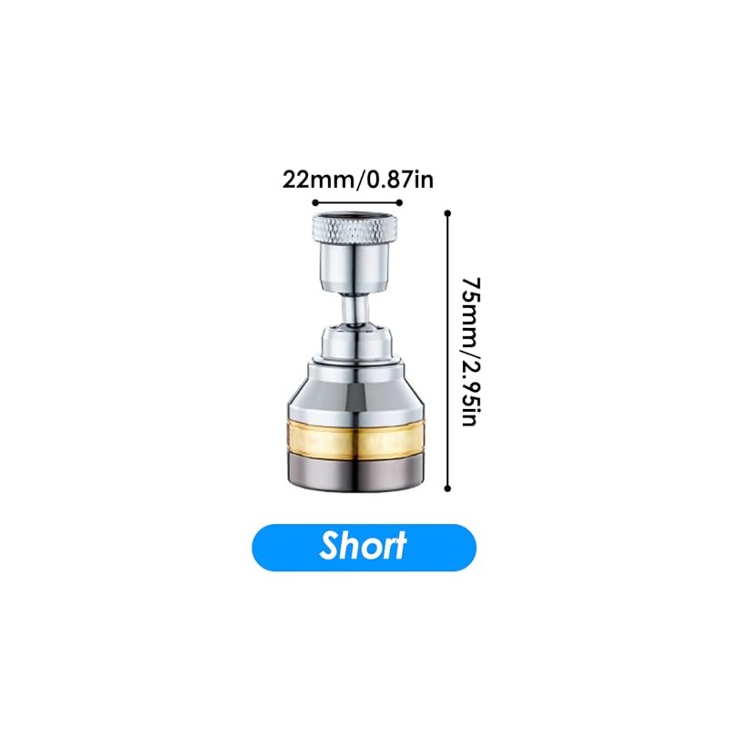 Faucet Sprayer Attachment, 360 Degree Rotatable Splashs Proof Metal Faucet