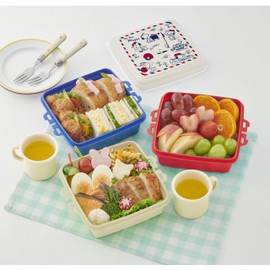 T-WORLD Snoopy Stacked Picnic Case, Square Type, 3 Tiers, Sports, S, Peanuts Sports 6855