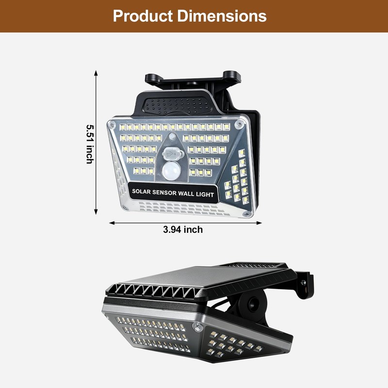 USB & Solar Powered Clip-on Lights, Waterproof 110 LEDs 600