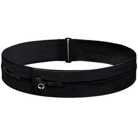 Vie polie Running Pouch, 3 Sizes to Choose from, No Shake, Large Capacity, Elastic Waist Pouch, Jogging Bag, Smartphone, Black