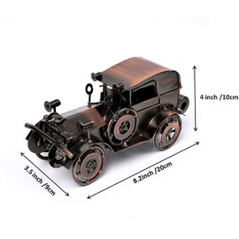 Metal Antique Vintage Car Model Handcrafted Collections Collectible Vehicle for Bar or Home Decor Decoration Great Birthday Gift Bronze Classic Car Model