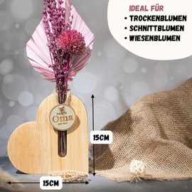 kupi Gifts for Women Flower Vase in Heart Shape Mum Grandma Wooden Gift Vase Girlfriend Birthday Gift