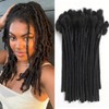 LANWIUKU 10 Inch 30 Strands Dreadlock Extensions Human Hair 0.6cm