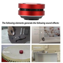 Bluetooth Bone Conduction Speaker, Stereo Magnetic Portable Mini Speaker, DIY Sound Experience Such as Luggage, Guitars, Wooden Tables (Red)