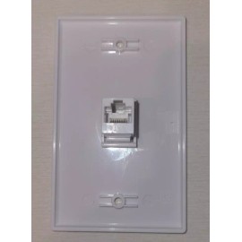 Buyer's Choice 1 New Ethernet Wall Plate CAT6 1-Port RJ45 Single Gang Network Female White
