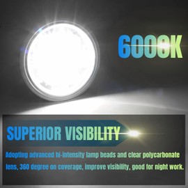 Par36 Aircraft Landing Light, Sealed Beam LED Aviation Grade Par36 Work Lights, IP67 Waterproof for Tractor Aircraft Boat Farm Machinery Light Replacement, 1Pair