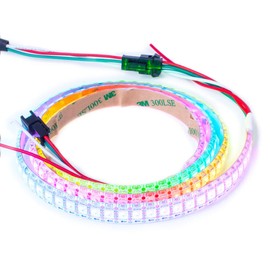 BTF-LIGHTING WS2812B RGB ECO LED Strip, Chasing Effects 5050SMD Individually Addressable 3.3FT 144(2X72) Pixels/m Flexible Dream Color IP65 for Bedroom DIY Projects DC5V(No Adapter or Controller)