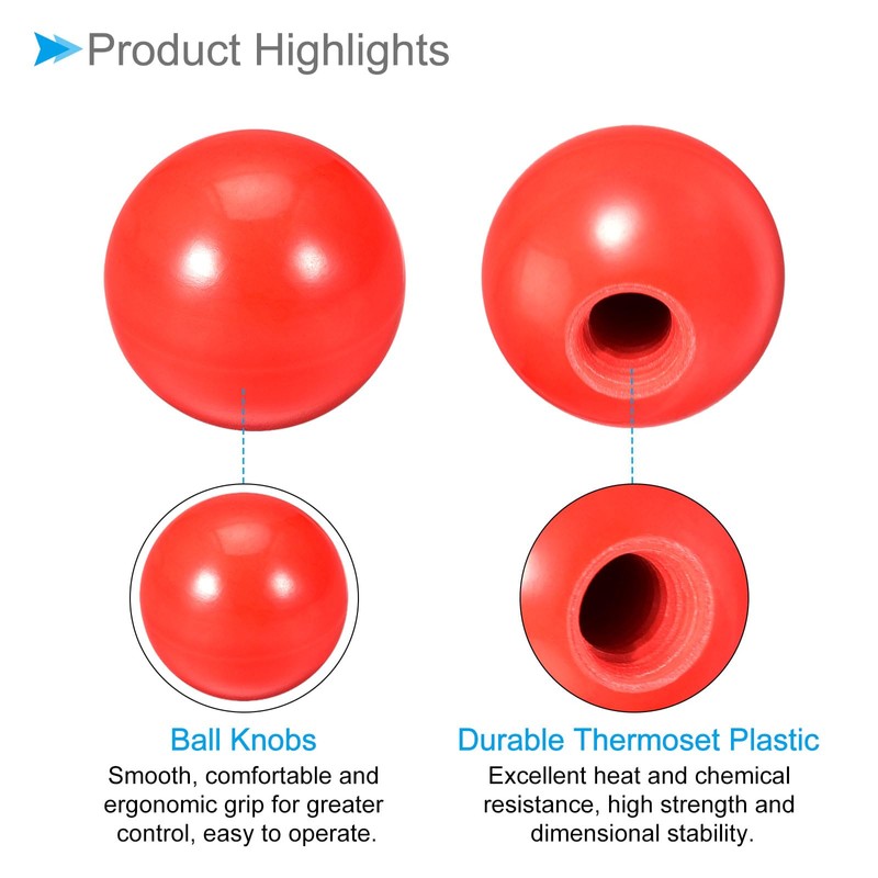CoCud Thermoset Ball Knob M12 Female Threaded 40mm Diameter Plastic