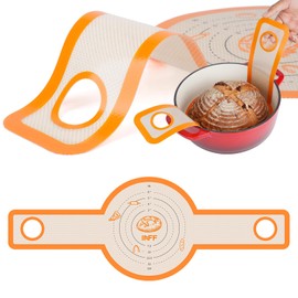 Silicone Bread Sling for Dutch Oven - 2 Pack Baking Mats with Silicone Brush and Storage Band, Non-Stick, Heat-Resistant & Easy to Clean, Reusable for Sourdough Bread Baking Supplies (orange, 1 pack)