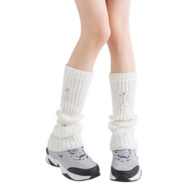 Yawlsow Women's Leg Warmers for Girls Long Leg Cover (White, One Size)