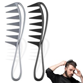 Pack of 2 Wide Tooth Comb, Wide Tooth Trowel, Professional Hairdresser Comb, Antistatic Coarse Teeth for Various Types of Hair, Hair Comb