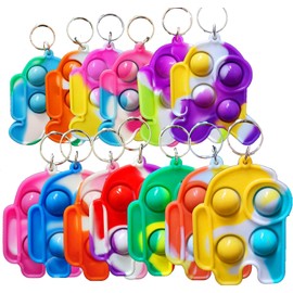 mypush popo 30 Packs Kids Christmas Valentine Party Favors and Classroom Students Gifts, Push Fidget Bubble Fidget Sensory Bulk Mini Pop Keychain,Boys Girls Holiday Camp Small Rainbow Activities Prizes