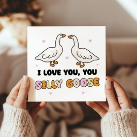 RED OCEAN Card For Valentines Day Anniversary Card With Envelope I Love You Silly Goose Card For Boyfriend Girlfriend Husband Wife Novelty Card For Him Her Valentines Day Cards Anniversary Cards