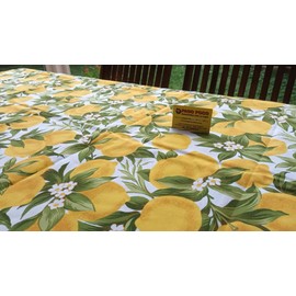 Pago Poco ULIV Square Tablecloth with Lemon Pattern and Branches 100% Cotton Dimensions: 140 x 140 cm 140 x 180 cm 140 x 240 cm Made in Italy (140 x 140 cm)