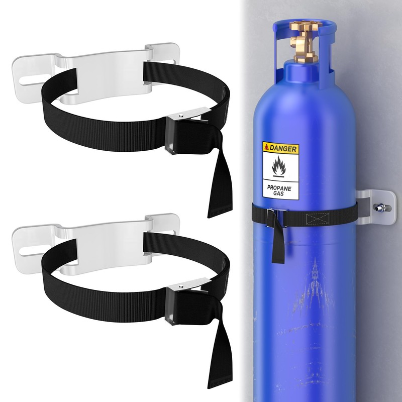 2 Pcs Gas Cylinder Wall-Mounted Bracket, Gas Cylinder Fixed Rack
