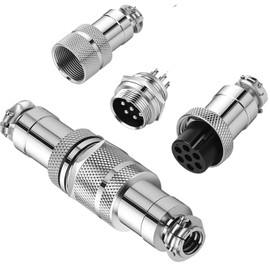 RUNCCI-YUN 2 Sets GX16 7Pin Aviation Plug, Circular Metal Aviation Plug, GX16 Male Female Connector 7Pin Panel Mounting Cable Connector