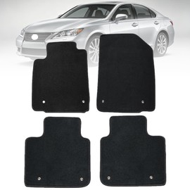 Custom Fit Velour Carpet Floor Mats for Lexus ES350 2007-2012， 4-Piece Front & Rear Full Set，Premium All-Weather Waterproof with Anti-Skid Retaining Buckle，Black Floor Mat Accessories