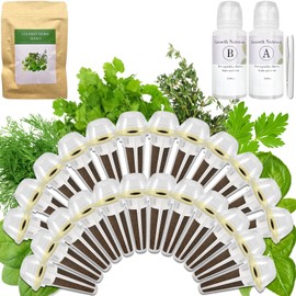 Gourmet Herb Seed Pod Kit for AeroGarden, idoo, Ahopegarden, MUFGA with Basil, Parsley, Thyme, Mint, Cilantro, Dill, Oregano - Compatible with All Hydroponics (24-Pod)