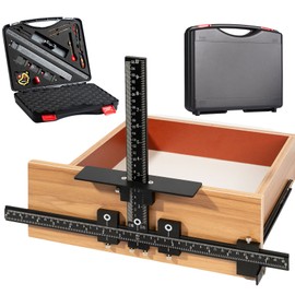 Fingwerk 14-Piece Cabinet Hardware Jig Tool Set, Aluminum Alloy Cabinet Handle Template Jig Tool of Drawer Front Knobs, Handles and Pulls, Door