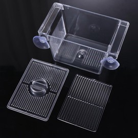 Fish Breeding Box Acrylic Hatchery Incubator Tank with Suction Cups Clownfish Incubator for Baby Fish Shrimp and Guppy