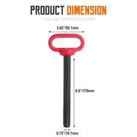 LOUZAGO 2 Pcs Hitch Pin, 3/4 x 6-1/2 Inch Tractor Towing Hitch Pin and Clip Trailer Gate Pin, Heavy Duty Lawn Mower Trailer Hitch Pins for Trailer, Boat, Truck (3/4 x 6-1/2 Inch)