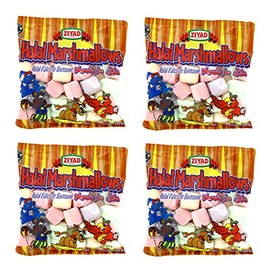 Ziyad Gourmet Halal, Multi-colored Large Marshmallows, Fruity, Pork-Free, Egg-Free, Dairy-Free, Gluten-Free, Perfect for Holidays and S’mores, 8.80oz (Pack of 4)