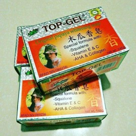 top gel soap papaya whitening 135g