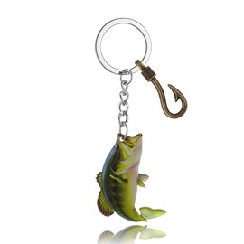 Fishing Keychain for Dad Boyfriend Husband Birthday Present for Fish Lovers Gifts for Women Men Fish Hook Keychain Gift for Daughter Son Fishing Gifts for Women Men Fisherman Gift for Grandpa Stepdad