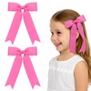 NCMAMA 2PCS Pink Bows for Girls Grosgrain Ribbon Alligator Hair